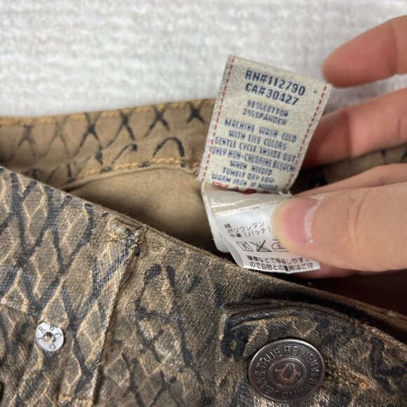 TRUE RELIGION JEANS Halle Mojave Lonestar Snakeskin Brown Slim Skinny 25 - Picture 10 of 16